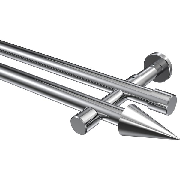Vorhangstangen Chrom, Metall 20 mm Ø Prestige Savio, doppelläufig
