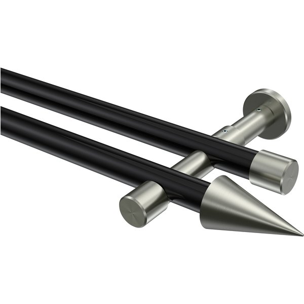 Stilgarnituren Schwarz / Edelstahl-Optik, Metall 20 mm Ø Prestige Savio, zweiläufig