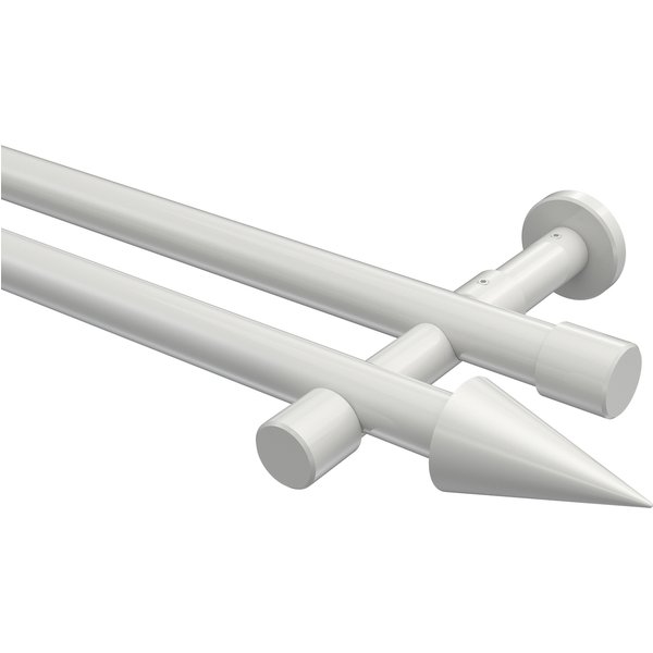Vorhangstangen Weiß, Metall 20 mm Ø Prestige Savio, doppelläufig