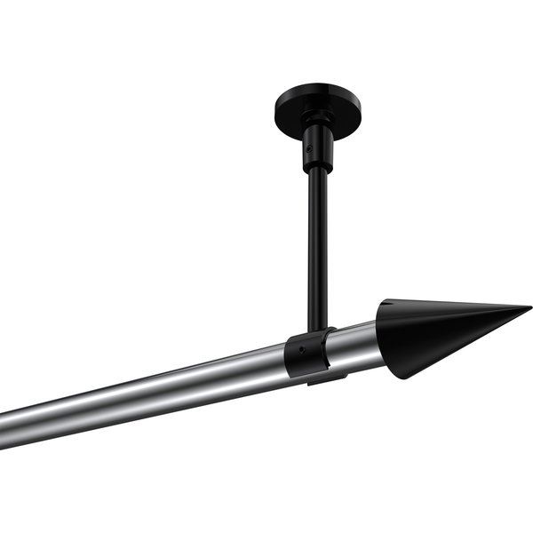 Gardinenstange (Deckenbefestigung) Chrom / Schwarz, Metall 20 mm Ø Sonette Savio