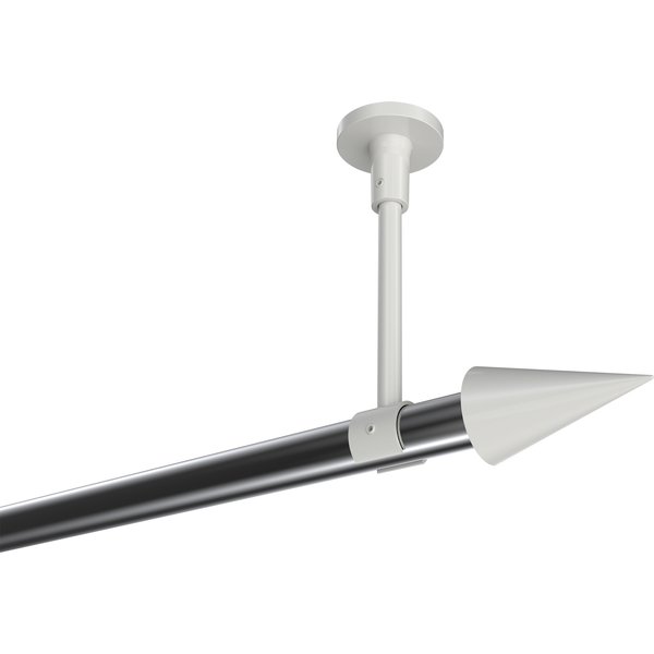 Vorhangstange (Deckenmontage) Chrom / Weiß, Metall 20 mm Ø Sonette Savio