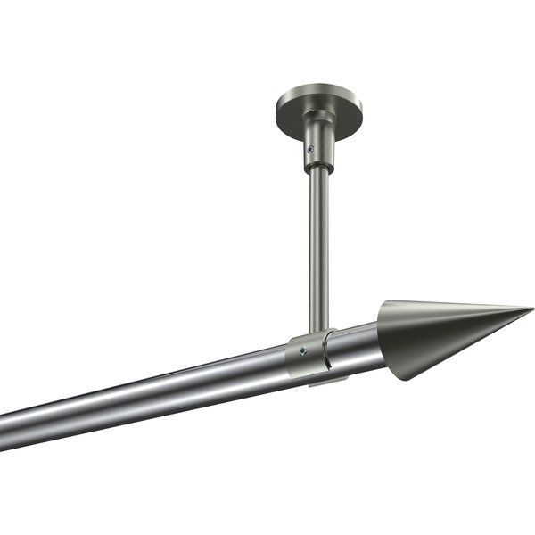 Gardinenstange (Deckenmontage) Chrom / Edelstahl-Optik, Metall 20 mm Ø Sonette Savio