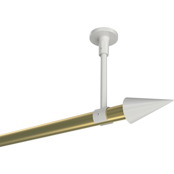Vorhangstange (Deckenanbringung) Messing-Optik / Weiß, Metall 20 mm Ø Sonette Savio
