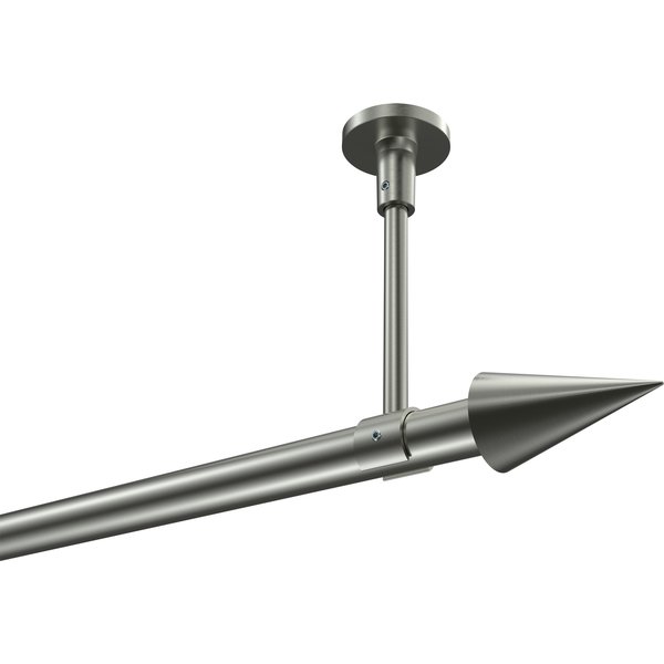 Gardinenstange (Deckenanbringung) Edelstahl-Optik, Metall 20 mm Ø Sonette Savio