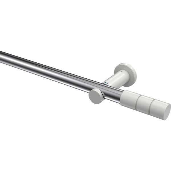 Vorhangstange Chrom / Weiß, Metall 20 mm Ø Platon Elanto