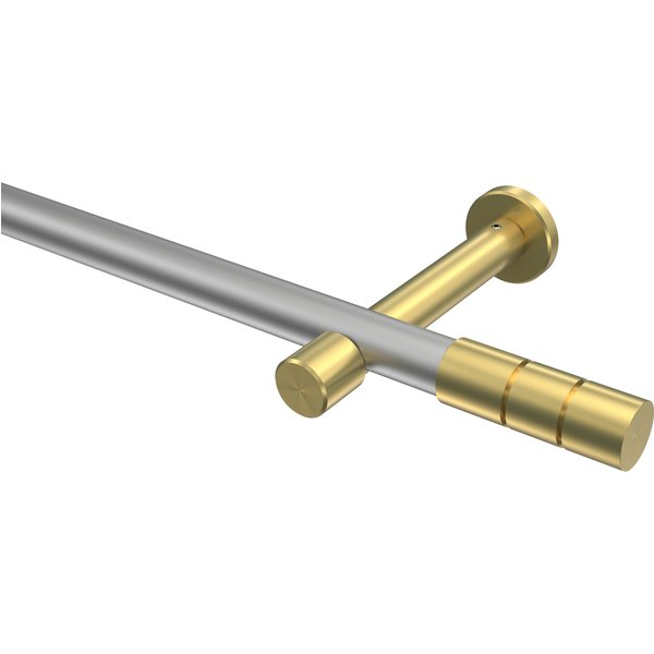 Vorhangstange Silbergrau / Messing-Optik, Metall 20 mm Ø Prestige Elanto