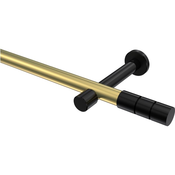 Gardinenstange Messing-Optik / Schwarz, Metall 20 mm Ø Prestige Elanto