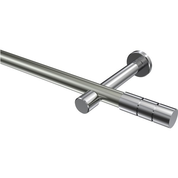 Gardinenstange Edelstahl-Optik / Chrom, Metall 20 mm Ø Prestige Elanto