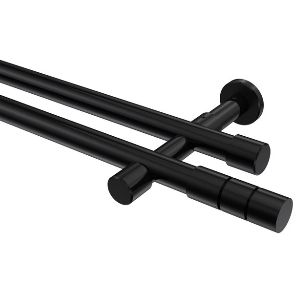 Vorhangstangen Schwarz, Metall 20 mm Ø Prestige Elanto, 2-läufig