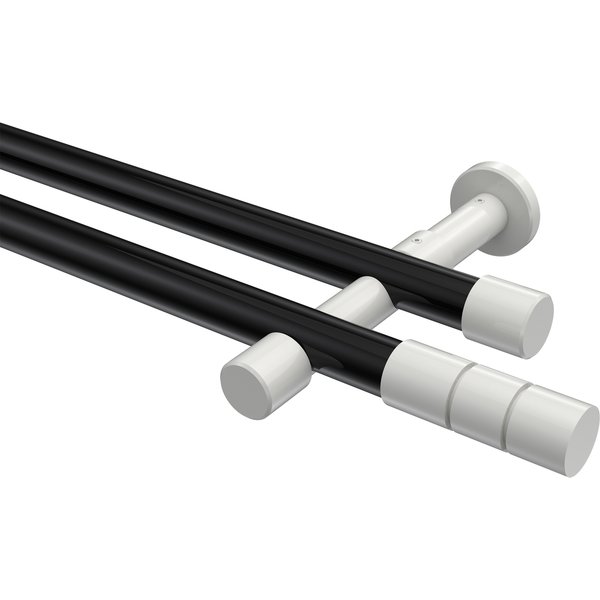 Stilgarnitur Schwarz / Weiß, Metall 20 mm Ø Prestige Elanto, 2-läufig