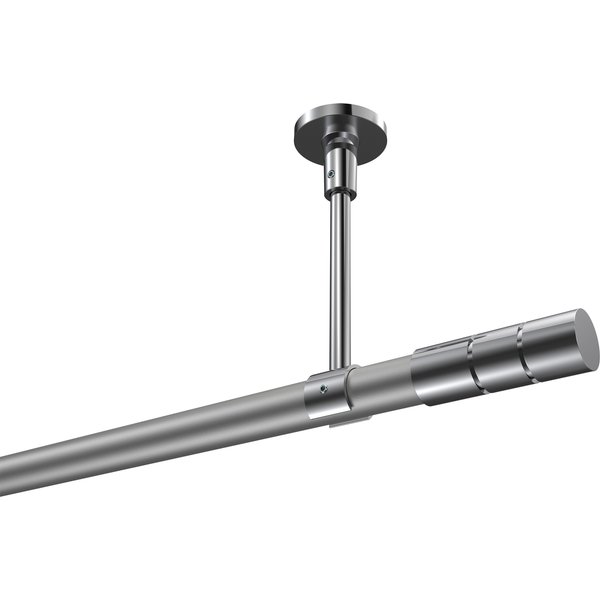 Gardinenstange (Deckenanbringung) Silbergrau / Chrom, Metall 20 mm Ø Sonette Elanto
