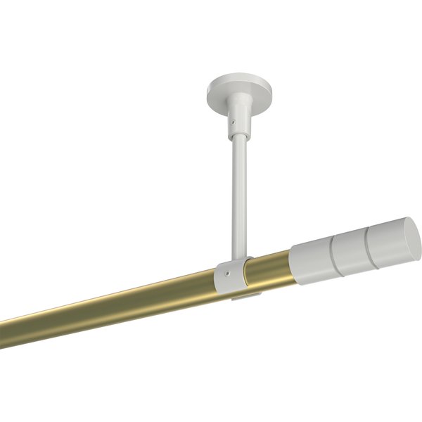 Vorhangstange (Deckenanbringung) Messing-Optik / Weiß, Metall 20 mm Ø Sonette Elanto