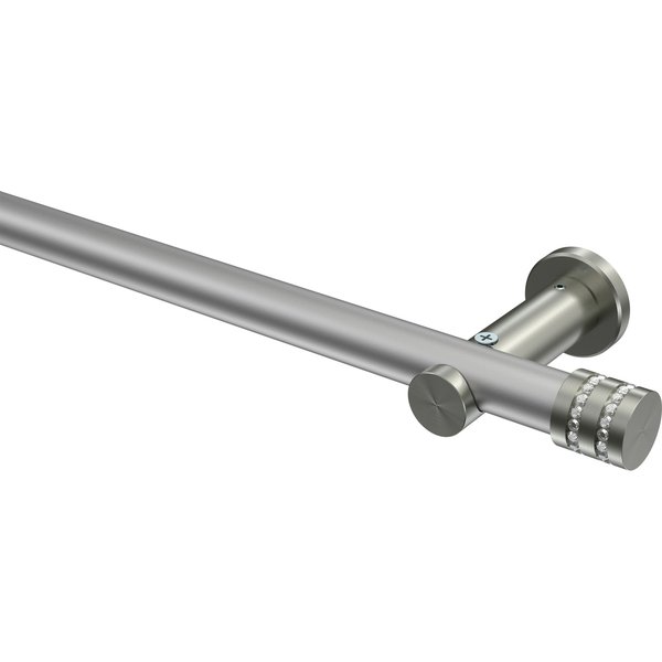 Vorhangstange Silbergrau / Edelstahl-Optik, Metall 20 mm Ø Platon Estana