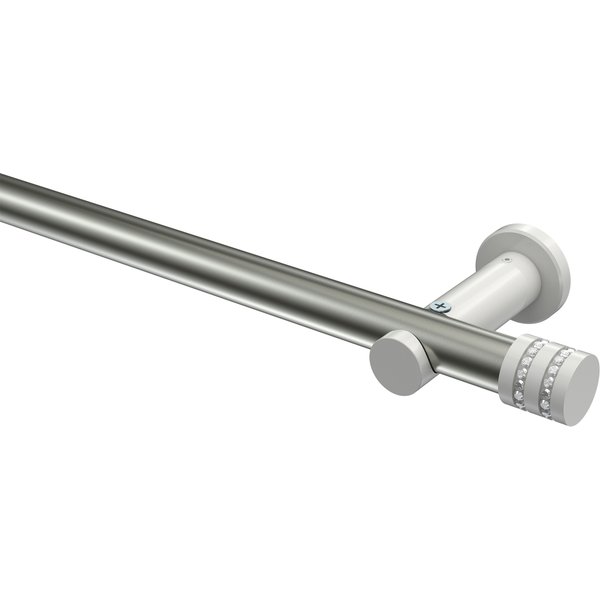 Vorhangstange Edelstahl-Optik / Weiß, Metall 20 mm Ø Platon Estana