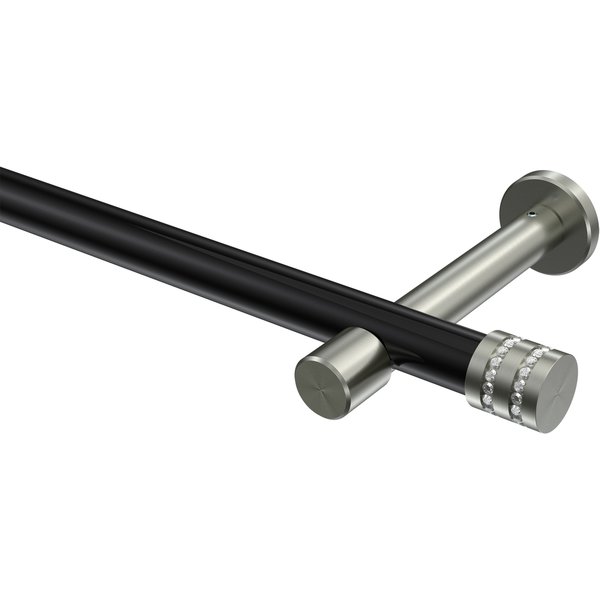 Gardinenstangen Schwarz / Edelstahl-Optik, Metall 20 mm Ø Prestige Estana