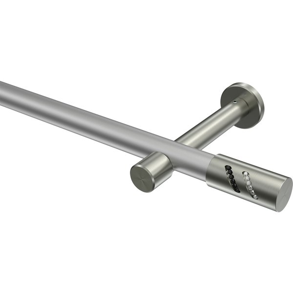 Vorhangstange Silbergrau / Edelstahl-Optik, Metall 20 mm Ø Prestige Zoena