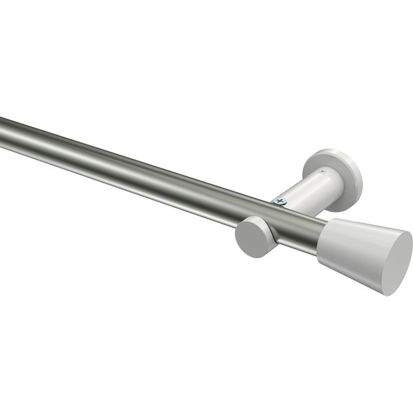 Gardinenstangen Edelstahl-Optik / Weiß, Metall 20 mm Ø Platon Sitra