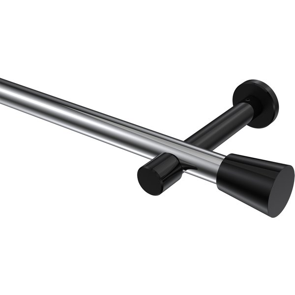 Vorhangstange Chrom / Schwarz, Metall 20 mm Ø Prestige Sitra