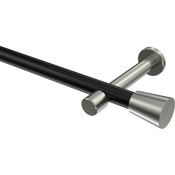 Vorhangstange Schwarz / Edelstahl-Optik, Metall 20 mm Ø Prestige Sitra