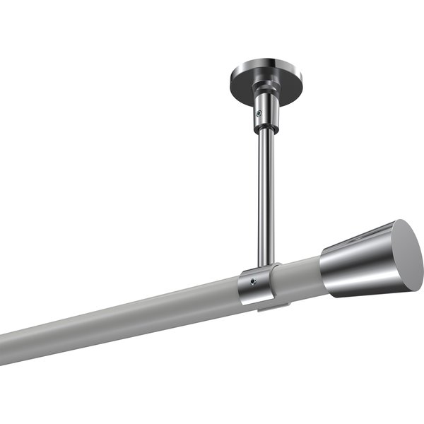 Gardinenstange (Deckenanbringung) Weiß / Chrom, Metall 20 mm Ø Sonette Sitra