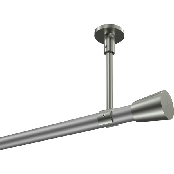 Vorhangstange (Deckenanbringung) Silbergrau / Edelstahl-Optik, Metall 20 mm Ø Sonette Sitra