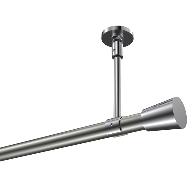 Gardinenstange (Deckenanbringung) Edelstahl-Optik / Chrom, Metall 20 mm Ø Sonette Sitra