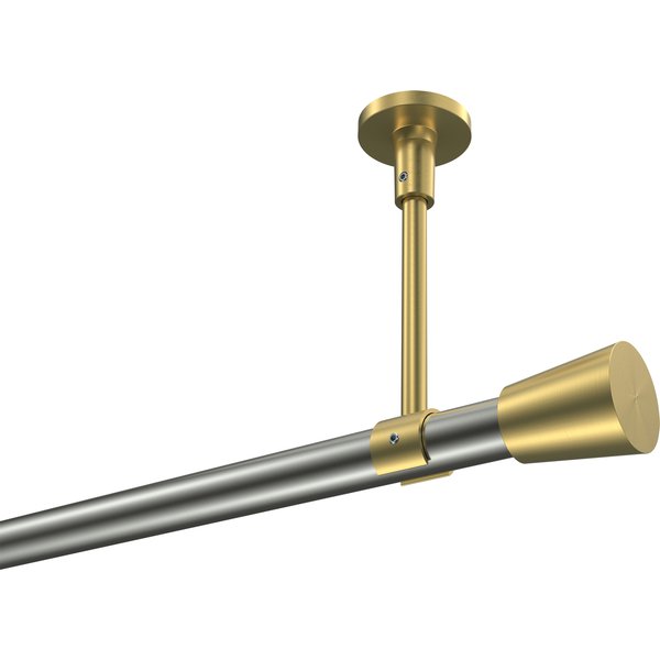 Vorhangstange (Deckenanbringung) Edelstahl-Optik / Messing-Optik, Metall 20 mm Ø Sonette Sitra