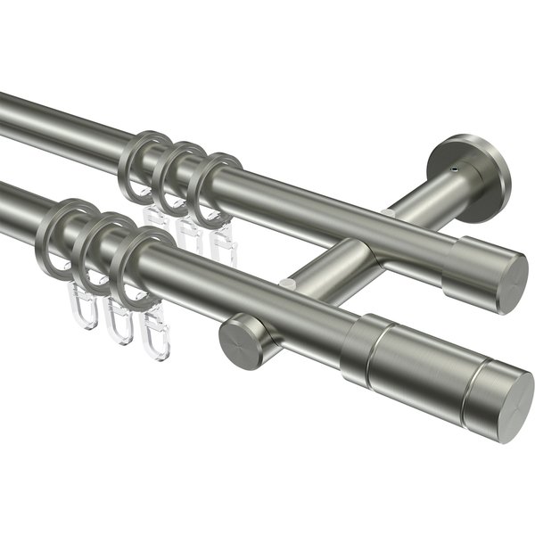 Edelstahl-Gardinenstange V2A doppelläufig 20 mm Ø Trend Elias