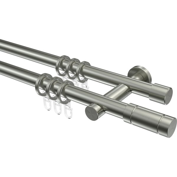 Edelstahl-Gardinenstange V2A zweiläufig 20 mm Ø Perfecta Elias