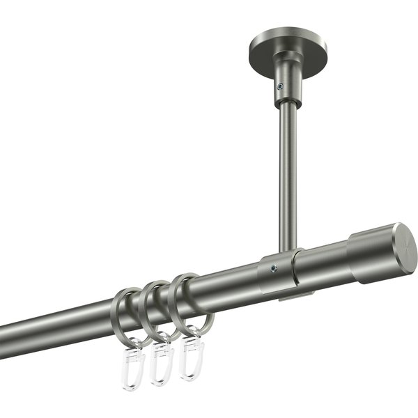 Gardinenstange (Deckenmontage) Edelstahl-Optik, Metall 20 mm Ø Sonette Santo