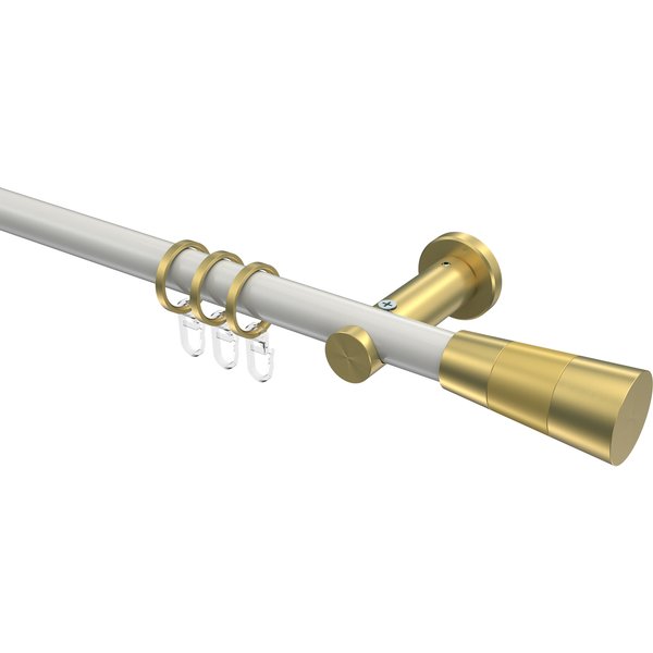 Vorhangstange Weiß / Messing-Optik, Metall 20 mm Ø Platon Tanara