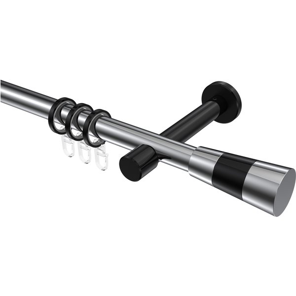 Stilgarnituren Chrom / Schwarz, Metall 20 mm Ø Prestige Tanara