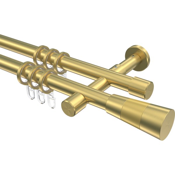 Vorhangstange Messing-Optik 20 mm Ø Prestige Tanara, zweiläufig