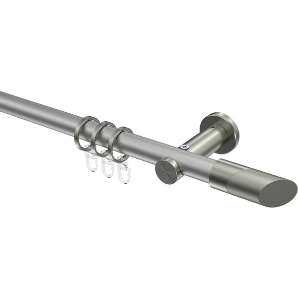 Vorhangstange Silbergrau / Edelstahl-Optik, Metall 20 mm Ø Platon Verano