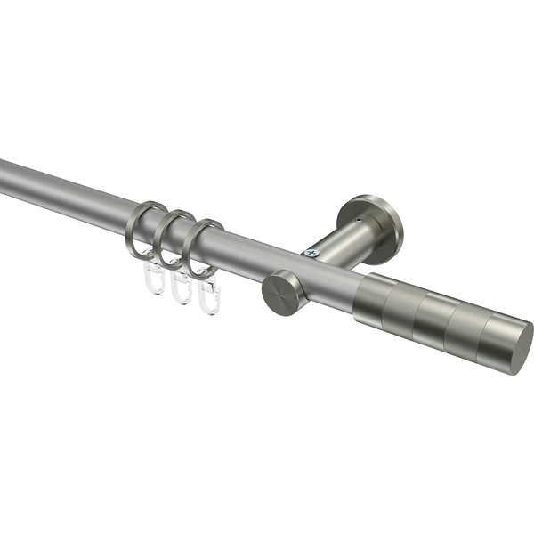 Vorhangstange Silbergrau / Edelstahl-Optik, Metall 20 mm Ø Platon Mavell