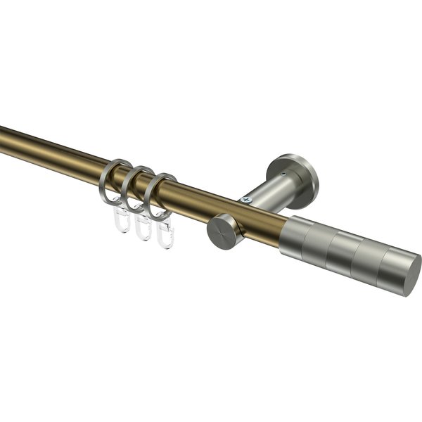 Vorhangstange Messing Antik / Edelstahl-Optik, Metall 20 mm Ø Platon Mavell
