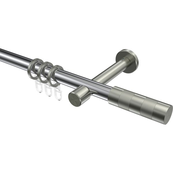 Vorhangstange Chrom / Edelstahl-Optik, Metall 20 mm Ø Prestige Mavell