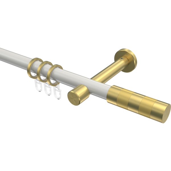 Vorhangstange Weiß / Messing-Optik, Metall 20 mm Ø Prestige Mavell