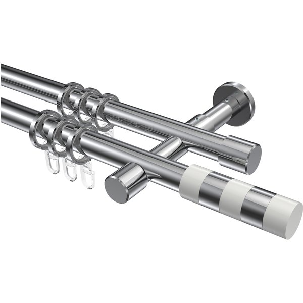 Vorhangstangen Chrom, Metall 20 mm Ø Prestige Mavell, 2-läufig