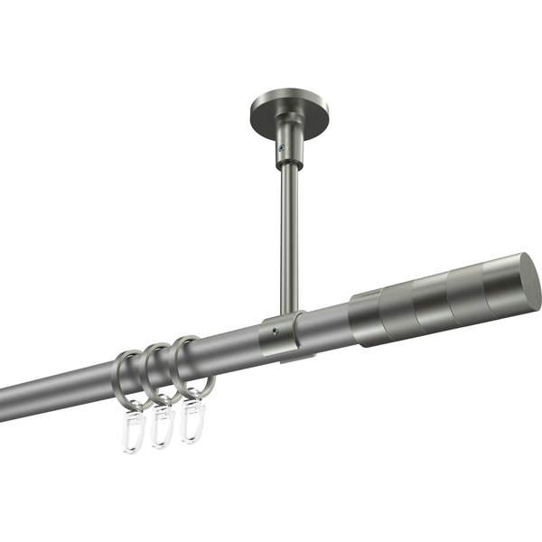 Vorhangstange (Deckenanbringung) Silbergrau / Edelstahl-Optik, Metall 20 mm Ø Sonette Mavell
