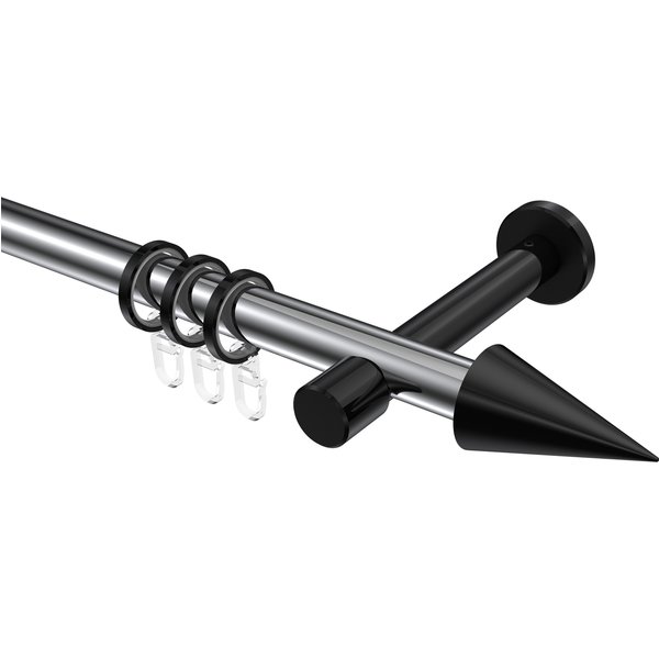 Stilgarnitur Chrom / Schwarz, Metall 20 mm Ø Prestige Savio