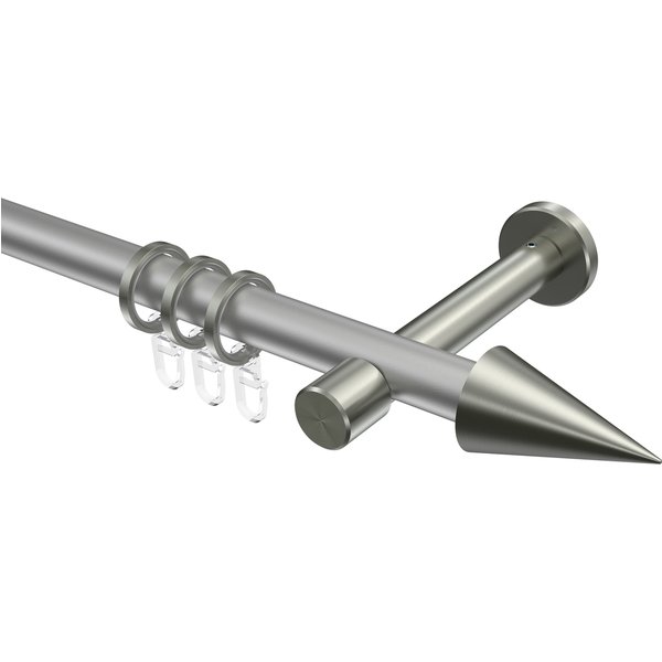 Gardinenstange Silbergrau / Edelstahl-Optik, Metall 20 mm Ø Prestige Savio