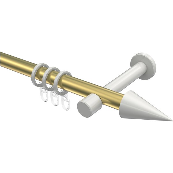 Vorhangstange Messing-Optik / Weiß, Metall 20 mm Ø Prestige Savio