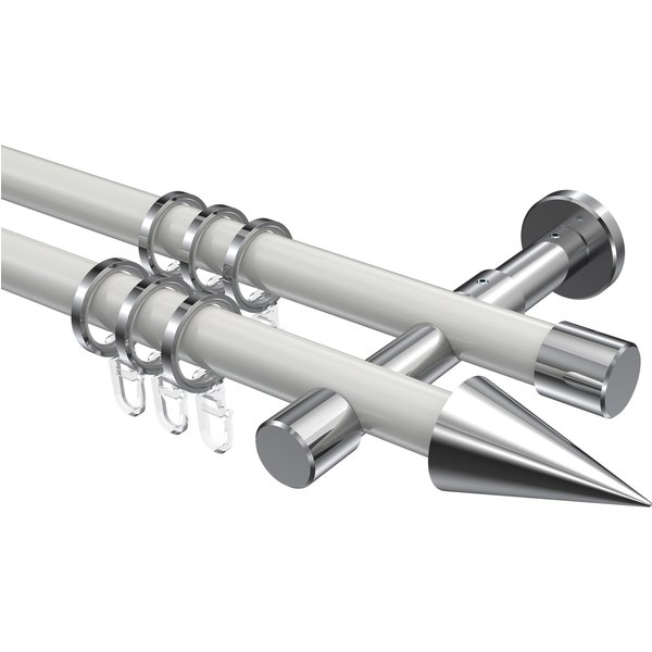 Stilgarnitur Weiß / Chrom, Metall 20 mm Ø Prestige Savio, 2-läufig