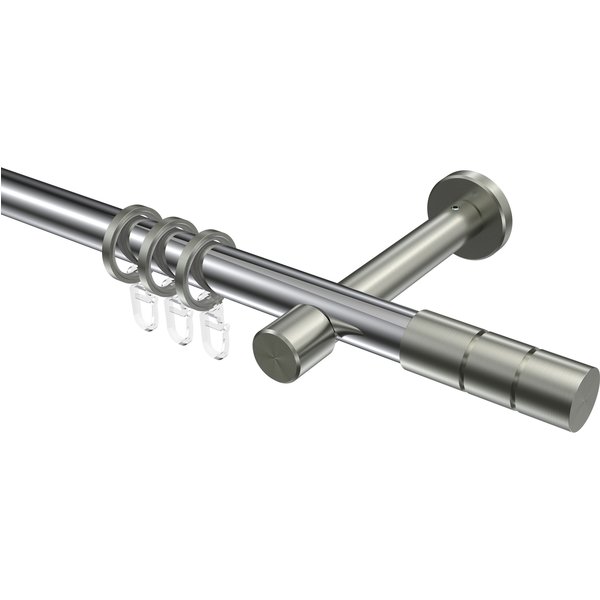 Vorhangstange Chrom / Edelstahl-Optik, Metall 20 mm Ø Prestige Elanto