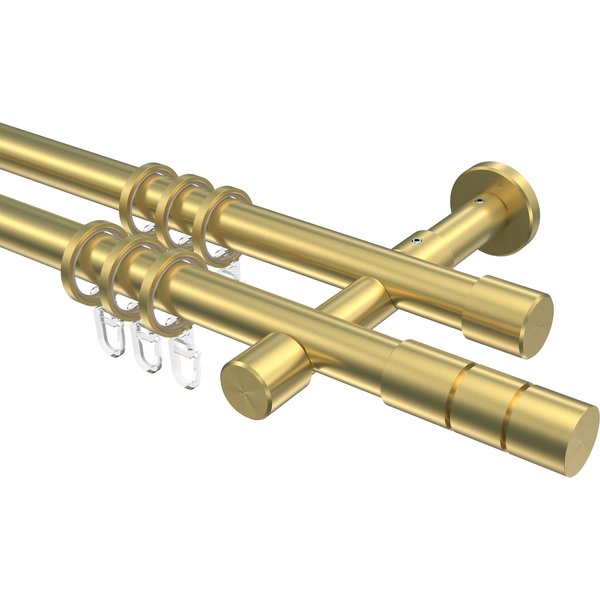 Gardinenstange Messing-Optik 20 mm Ø Prestige Elanto, doppelläufig