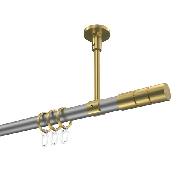 Vorhangstange (Deckenanbringung) Silbergrau / Messing-Optik, Metall 20 mm Ø Sonette Elanto