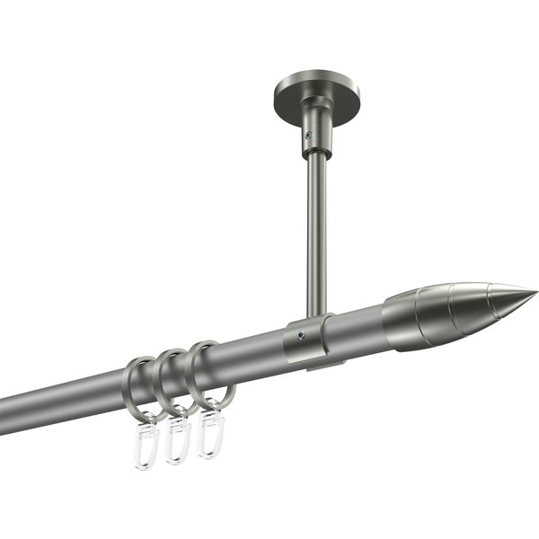 Vorhangstange (Deckenanbringung) Silbergrau / Edelstahl-Optik, Metall 20 mm Ø Sonette Samanto
