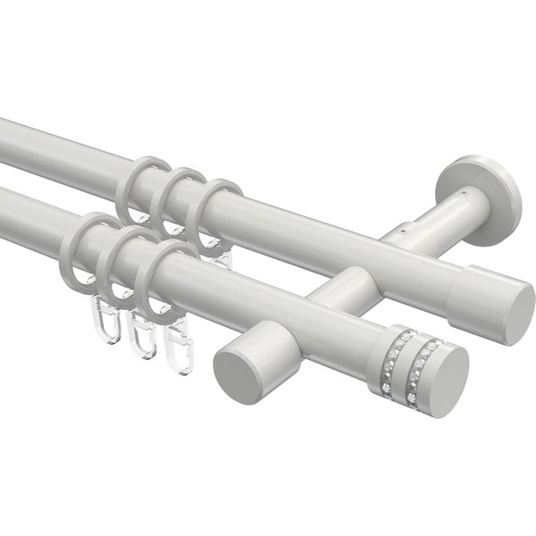Vorhangstange Weiß, Metall 20 mm Ø Prestige Estana, 2-läufig