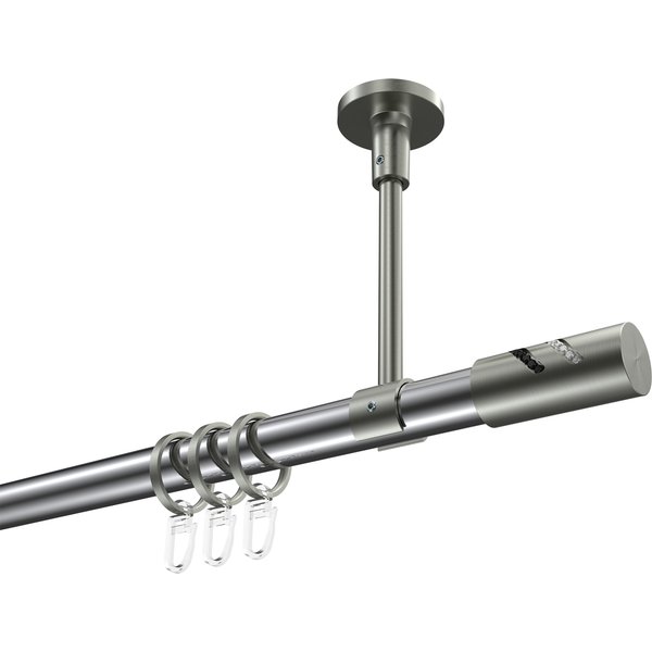 Gardinenstange (Deckenanbringung) Chrom / Edelstahl-Optik, Metall 20 mm Ø Sonette Zoena